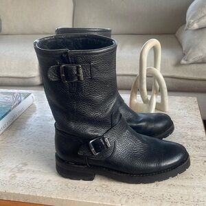 Frye Leather Moto Boots US 7.5 – Biker Style Black Boot